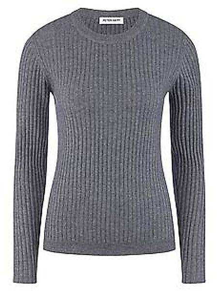 Rundhals-Pullover Kaschmir Peter Hahn grau günstig online kaufen