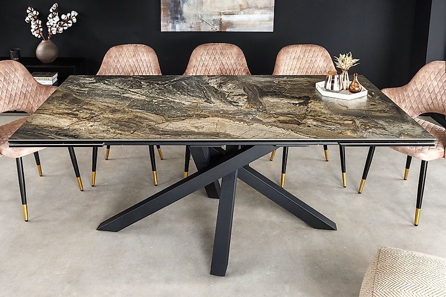 riess-ambiente Esstisch MARVELOUS 180-220-260cm taupe / schwarz · bis 12 Pe günstig online kaufen