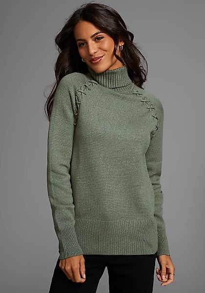Laura Scott Rollkragenpullover, mit Flechtdetail günstig online kaufen