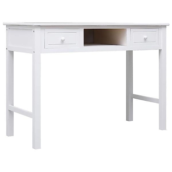 vidaXL Schreibtisch Weiß 108x45x76 cm Massivholz Paulownia 338537 günstig online kaufen