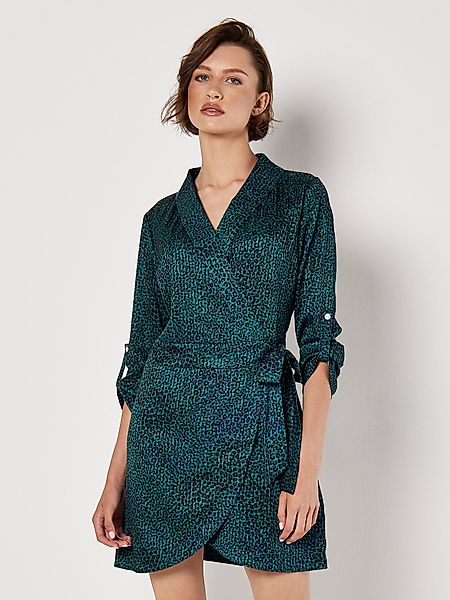 Apricot Druckkleid Wickelkleid, (2-tlg., Stoffgürtel) mit günstig online kaufen