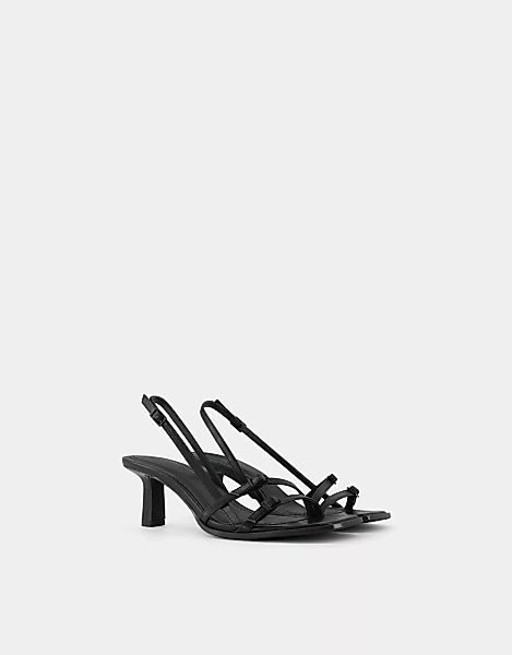 Bershka Sandalen Mit Kitten-Heels Und Schnallen Damen 40 Schwarz günstig online kaufen