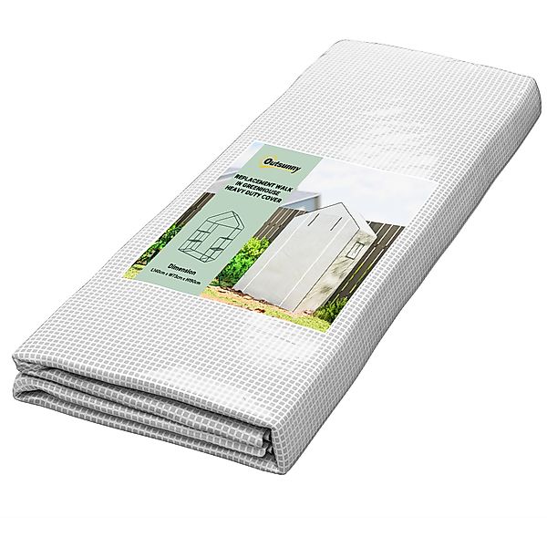 Outsunny Ersatzfolie PE-Folie Ersatzabdeckung mit UV-Schutz, Rolltür, Seite günstig online kaufen