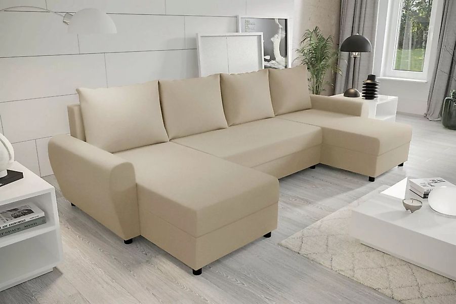 99rooms Wohnlandschaft Arlen, U-Form, Eckcouch, Sofa, Sitzkomfort, mit Bett günstig online kaufen