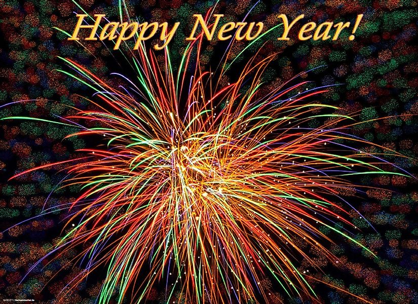 Tischsetmacher Platzset Silvester - Happy New Year - buntes Feuerwerk - 44 günstig online kaufen