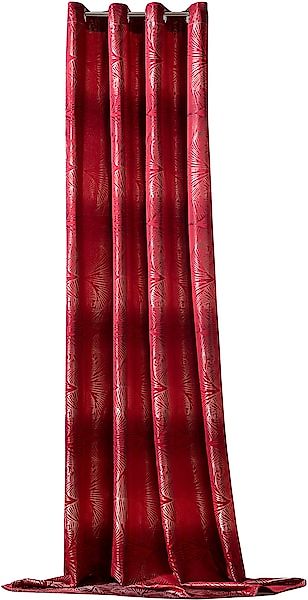 Weckbrodt Vorhang »Gingko«, (1 St.), Jacquard mit Gingko - Muster, Ösen, bl günstig online kaufen
