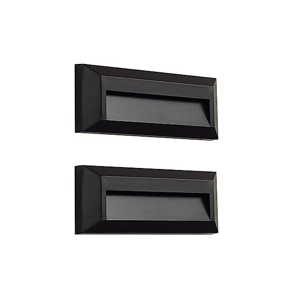 Lindby 2er Set LED Wandleuchte Außen Peker 10025736 Modern in Schwarz 1-fla günstig online kaufen