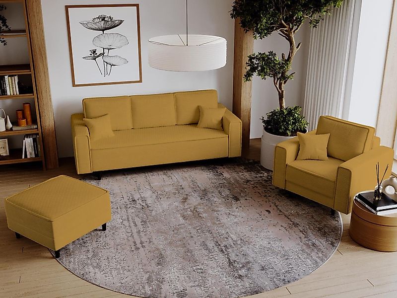 Beautysofa Polstergarnitur Monte, (Polsterset aus Cord-Bezug, günstig online kaufen