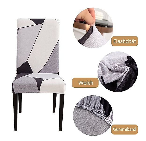 Vivi Idee Stuhlbezug Stuhlhussen 4/6er Set Spannbezug für Esszimmerstühle S günstig online kaufen