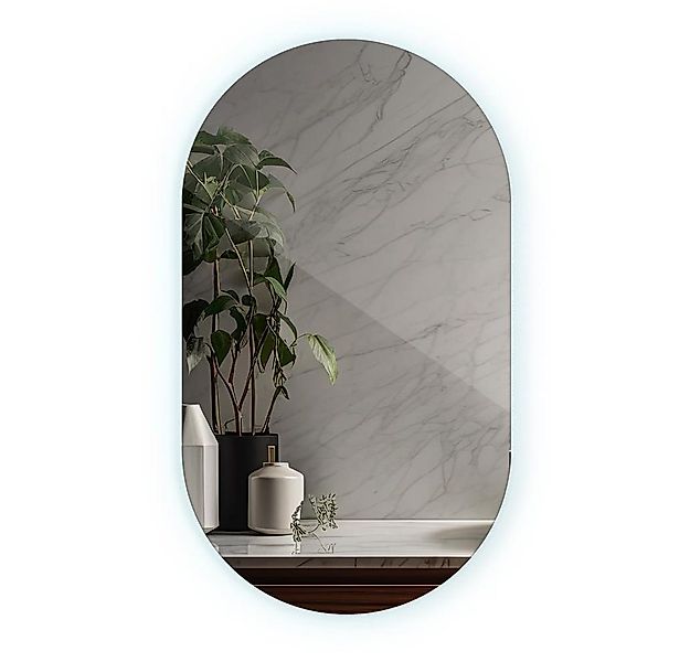 Tulup LED-Lichtspiegel Spiegel Deko Ovaler LED Beleuchtung Badspiegel (Kalt günstig online kaufen