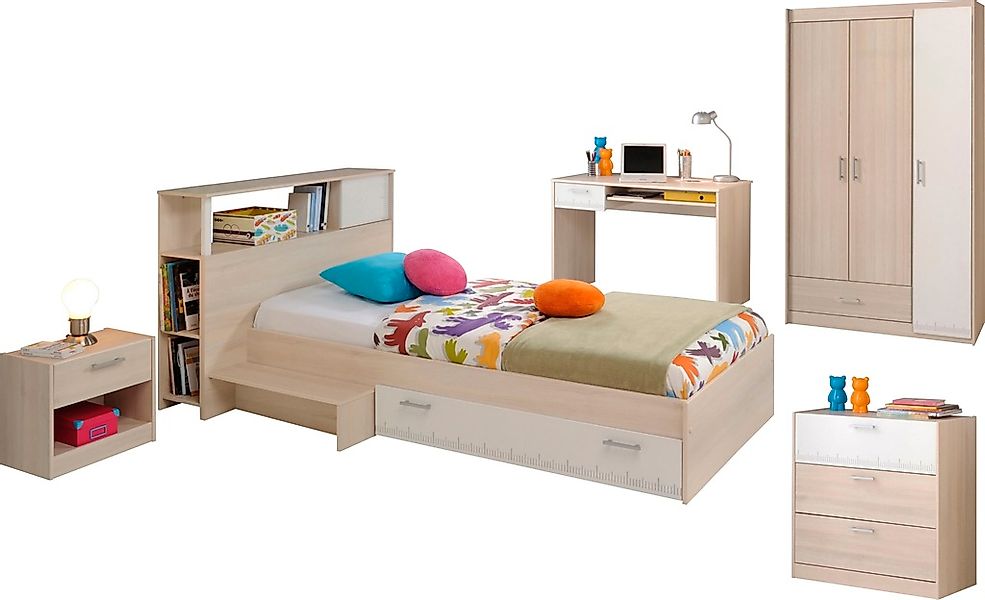 Parisot Jugendzimmer-Set "Charly", (6 tlg., Bett, Anstellregal, Nachttisch, günstig online kaufen