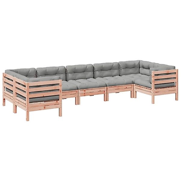 vidaXL 7-Tlg Garten-Sofagarnitur mit Kissen Massivholz Douglasie 3299623 günstig online kaufen