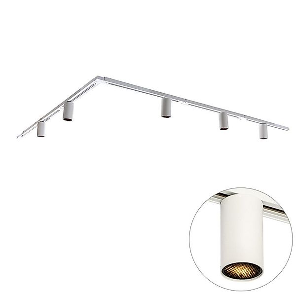 Qazqa Schienensystem-Sets Iconic ruby, ohne Leuchtmittel, GU10, Weiß, Moder günstig online kaufen