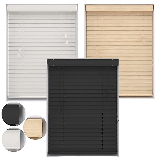 Plisseeonline Jalousie Holzjalousie, Wand/Decke und Fenstermontage, günstig online kaufen