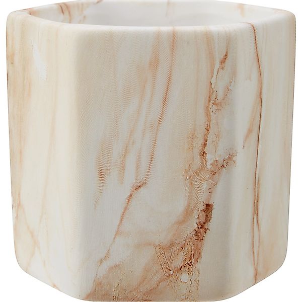 Pflanzgefäß Marmor 8,2 cm x 9 cm x 9 cm Mehrfarbig Weiß-Rotbraun günstig online kaufen