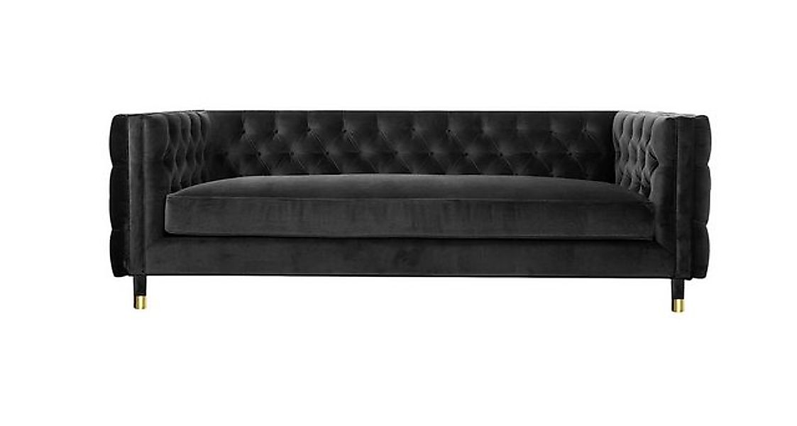 Xlmoebel 4-Sitzer Großes, luxuriöses Chesterfield-Sofa in Schwarz für vier günstig online kaufen