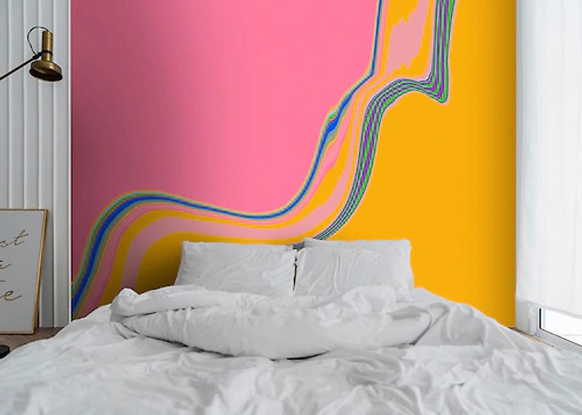 living walls Vliestapete »Fototapete Abstrakt Pink Gelb Bunt Modern Pop-Art günstig online kaufen