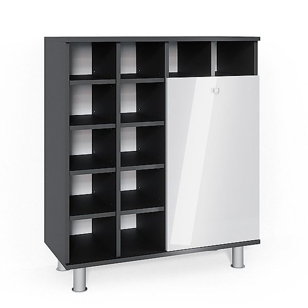 Vicco Wäscheschrank Fynn, Weiß Hochglanz/Anthrazit, 78.4 günstig online kaufen