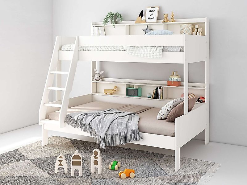 Lüttenhütt Etagenbett "Jaime II, Stockbett, viel Stauraum, mit Regalen, Mas günstig online kaufen