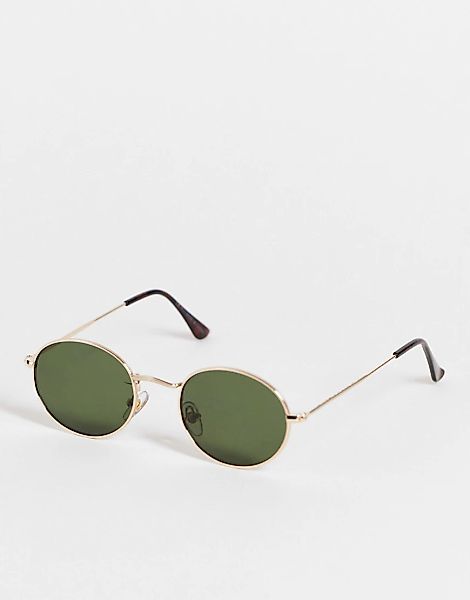 Topman – Ovale Sonnenbrille in Gold-Goldfarben günstig online kaufen