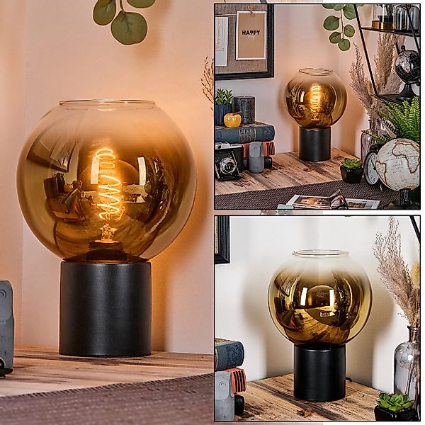 hofstein Tischleuchte Tischlampe aus Metall/Glas in günstig online kaufen