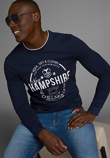 DELMAO Langarmshirt mit modernem Print - NEUE KOLLEKTION günstig online kaufen