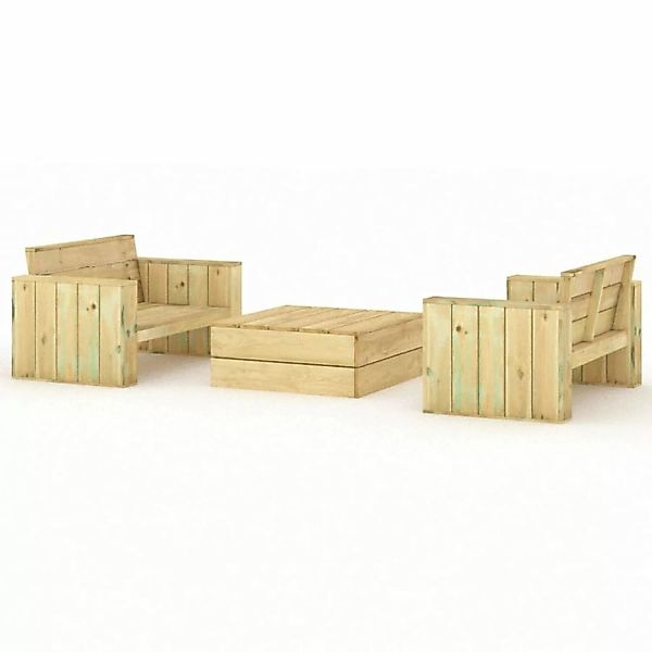 Vidaxl 3-tlg. Garten-lounge-set Massivholz Kiefer Imprägniert günstig online kaufen