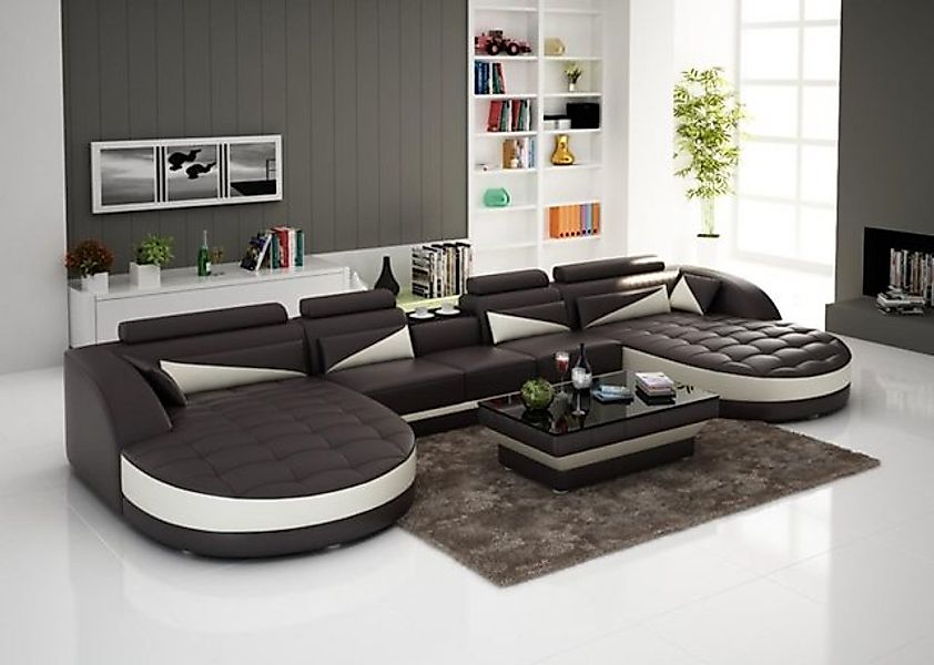 JVmoebel Ecksofa Leder Eck Sofa Eck Wohnlandschaft Garnitur Couch Sofas UFo günstig online kaufen