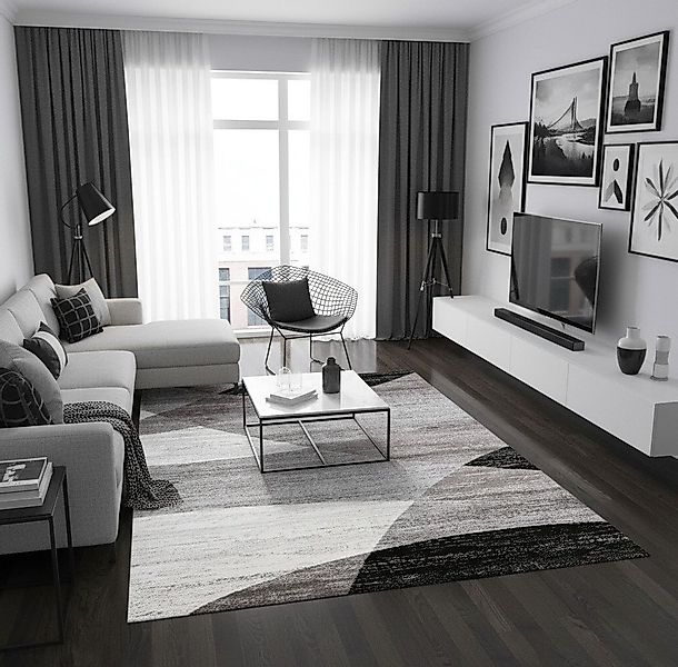 Vimoda Läufer Wohnzimmer Teppich Kurzflor, geometrisches Look, Rechteckig, günstig online kaufen