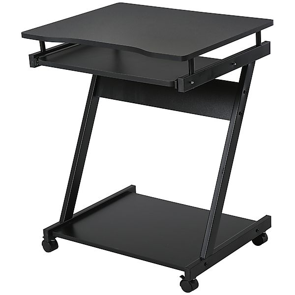 HOMCOM Schreibtisch Computertisch Z-Form mit 4 Rollen, stabil & platzsparen günstig online kaufen