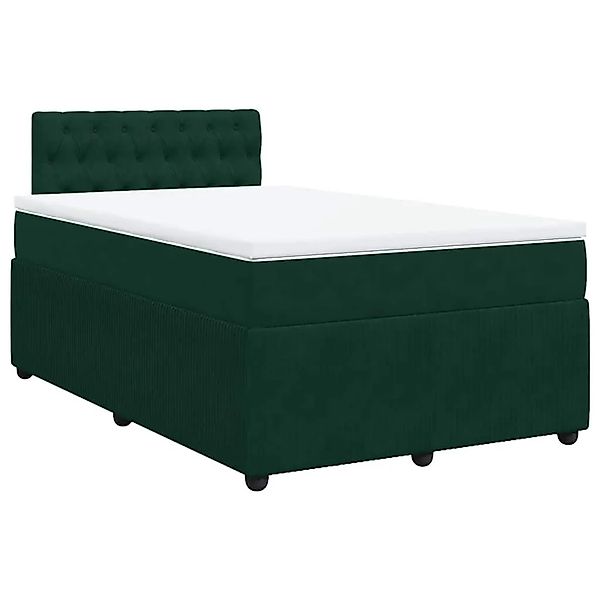 vidaXL Boxspringbett mit Matratze Dunkelgrün 120x190 cm Samt 3287695 günstig online kaufen