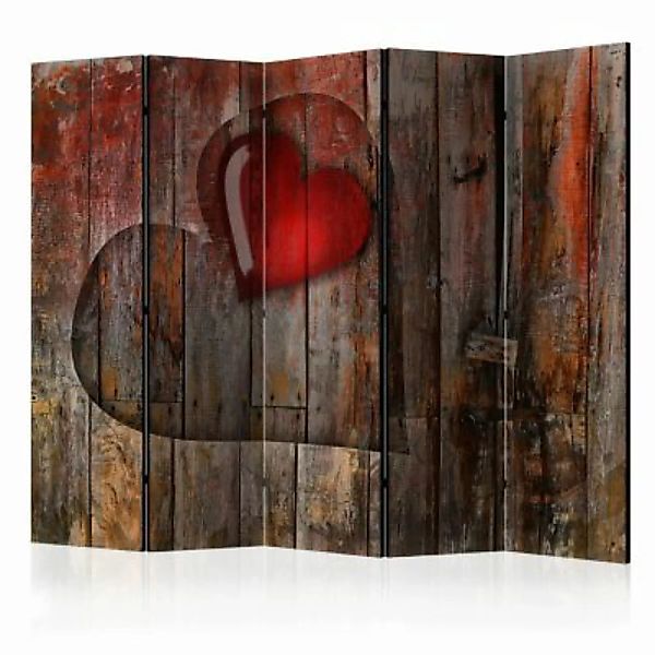 artgeist Paravent Heart on wooden background II [Room Dividers] mehrfarbig günstig online kaufen
