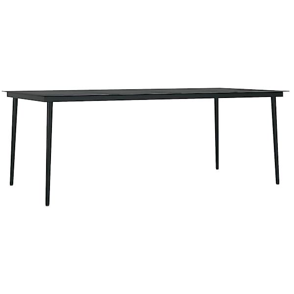 vidaXL Garten-Esstisch Schwarz 200x100x74 cm Stahl und Glas 3100108 günstig online kaufen