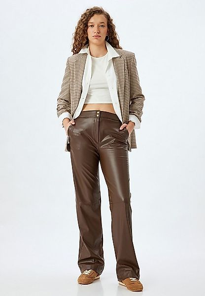Koton Lederhose Normale Leibhöhe Straight Lederhose günstig online kaufen