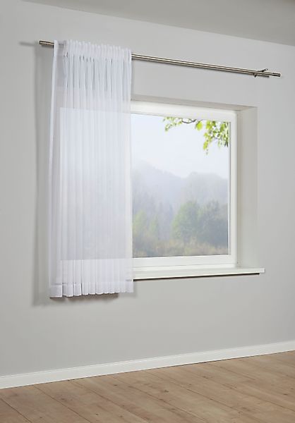 GARDINIA Gardine »Schal mit Gardinenband Voile Uni« verdeckte Schlaufen 1 S günstig online kaufen