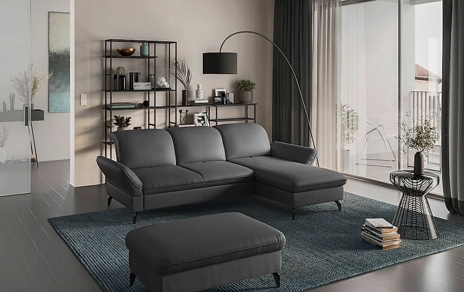 sit&more Ecksofa »Leandro L-Form«, Wahlweise mit Bett-, Kopfteil - und Arml günstig online kaufen