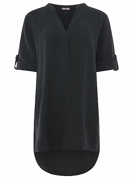 Zwillingsherz Kurzarmbluse "Rom" verlängerte Rückenpartie, V-Neck, günstig online kaufen