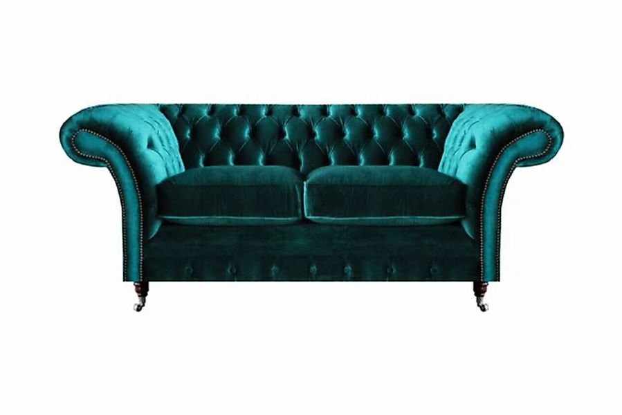 JVmoebel Chesterfield-Sofa Chesterfield Design Grün Sofa Zweisitzer Sofa Ei günstig online kaufen