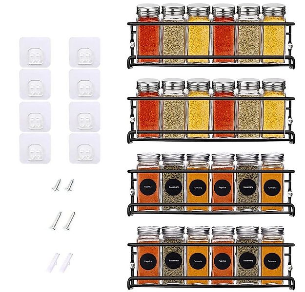 NUODWELL Gewürzregal 4 Stück Metall Gewürzhalter,Gewürzregal Hängend Ohne B günstig online kaufen