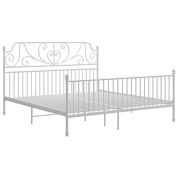 vidaXL Bettgestell, Bettrahmen Weiß Metall 180x200 cm günstig online kaufen
