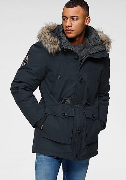 Bruno Banani Parka strapazierfähiges Material, abnehmbare Kapuze mit Fellim günstig online kaufen