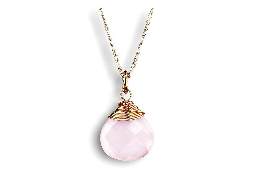 MadamLili Kette mit Anhänger Rosenquarz Tropfen Kette 925 Sterling Rosegold günstig online kaufen
