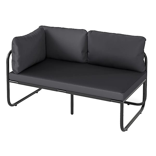 Costway Garten Lounge Sofa mit Kissen 2-Sitzer Outdoor Grau günstig online kaufen
