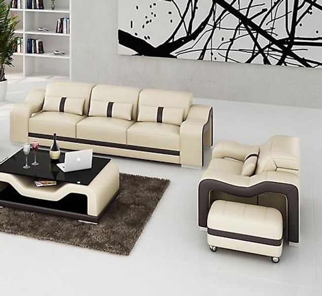 JVmoebel Sofa Designer schwarze 3+1 Sitzer Sofagarnitur Polstermöbel Couch günstig online kaufen