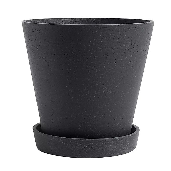 HAY - Blumentopf mit Untersetzer XL - schwarz/H 20cm / Ø 21,5cm günstig online kaufen