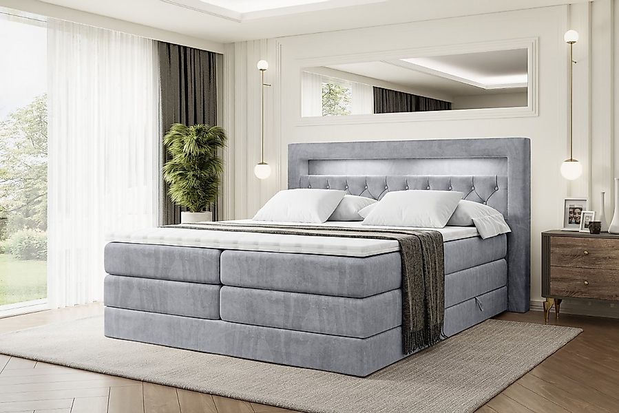ALTDECOR Boxspringbett NOEL GOLD KING (Multipocket H4 und H3 Matratze Bonel günstig online kaufen