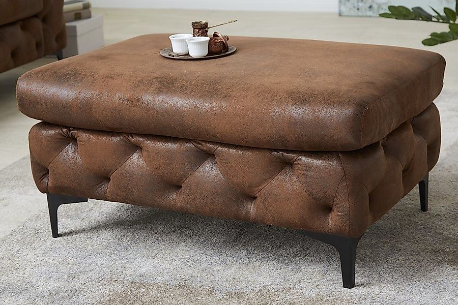 riess-ambiente Fußhocker MODERN BAROCK 92cm antik braun / schwarz · Fußhock günstig online kaufen