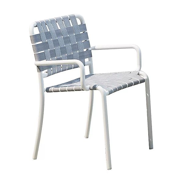 Gervasoni - Inout 824 Gartenarmlehnstuhl - weiß/grau/Sitzfläche aus elastis günstig online kaufen