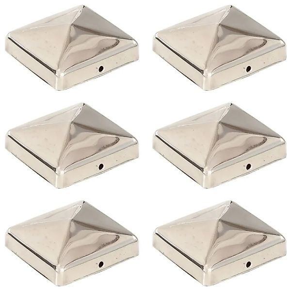 vidaXL Pfostenkappen 6 Stk Pyramide Edelstahl 71 x 71 mm 145485 günstig online kaufen