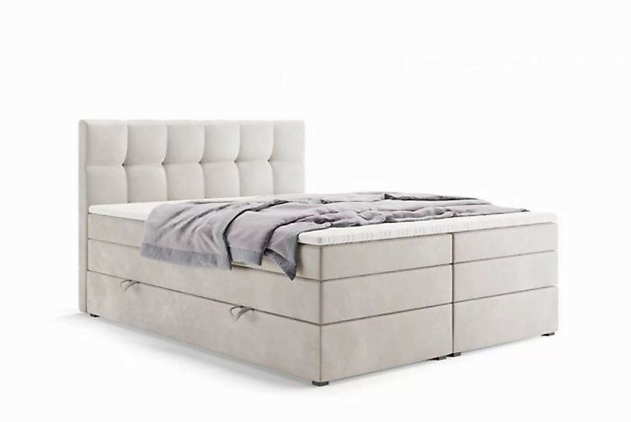 Labett Boxspringbett mit Bettkasten Doppelmatratze ALVIN KING 160x200 180x2 günstig online kaufen